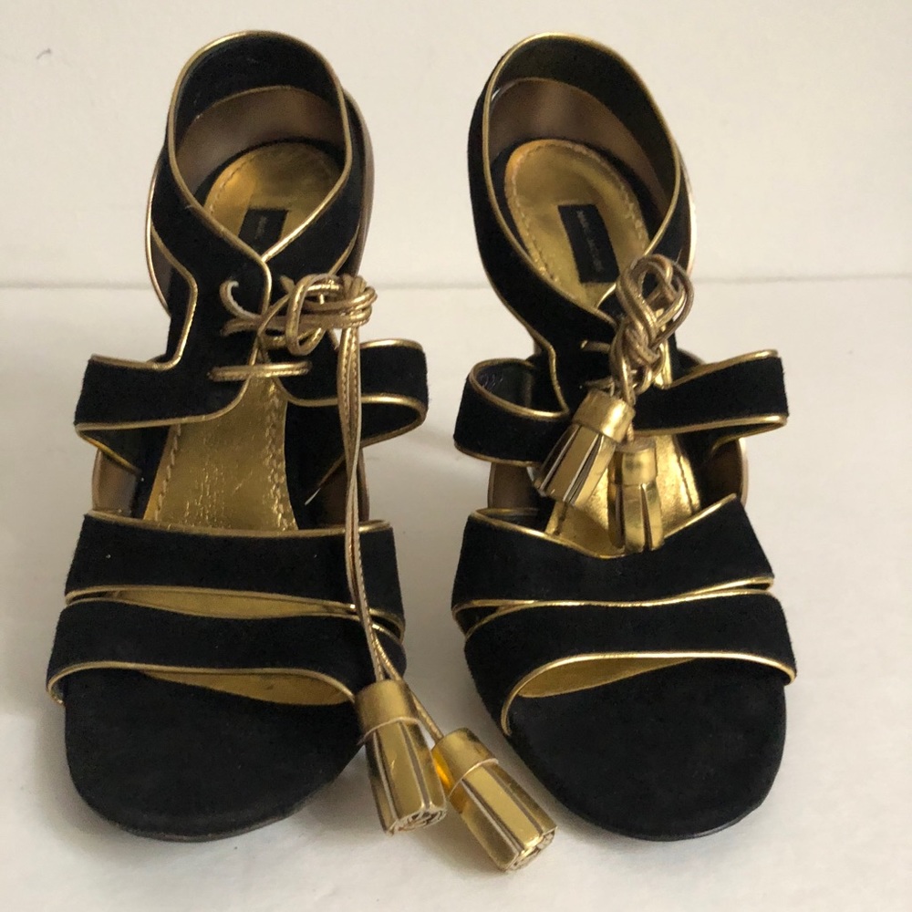 Marc Jacobs Black and gold heart wedge - Picture 2 of 5